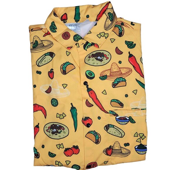 Funny guy creation novalty Mexican Food Print Shirt XL Taco burrito Taco Tuesday - Picture 2 of 8